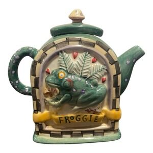 Vintage Debbie Mumm Sakura FROGGIE Teapot Mushroom Top